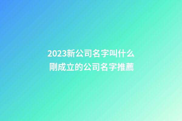 2023新公司名字叫什么 剛成立的公司名字推薦-第1張-公司起名-玄機派